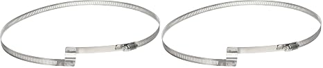 Flex-Tube Bridge Stainless Steel Worm Gear Hose Clamp, 4" Min Clamp ID, Pack of 2