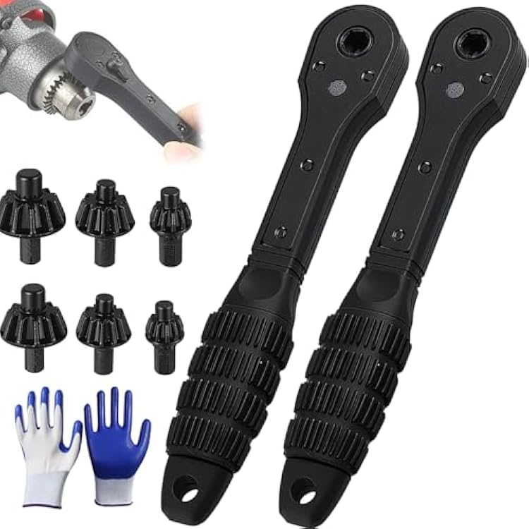 2 In 1 Drill Chuck Ratchet Spanner, Drill Chuck Key Wrench, Ratcheting Drills Chucks, Drills Press Chucks Key, Suitable for 1.5-10mm and 1.5-13mm, Easy to Adjust Type B, 2 Pcs