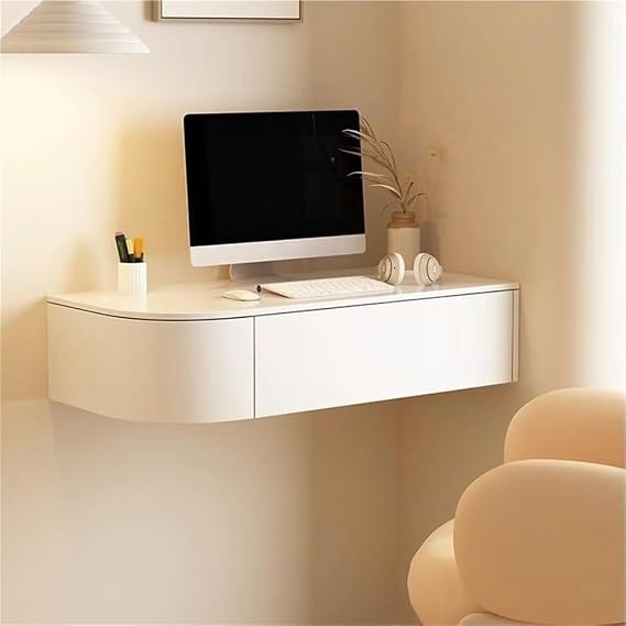 Wall Mounted Makeup Vanity,Floating Vanity Makeup Table,Space-Saving Corner Vanity Desk,Floating Dressing Table,Floating Corner Desk for Bedroom