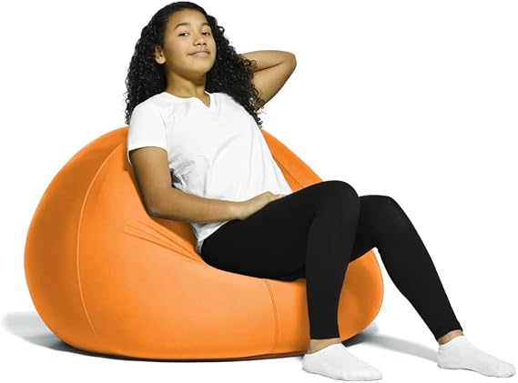 Yogibo Zoola Pod X Outdoor Bean Bag Chair for Kids and Teens, Single Seat Beanbag, Water Resistant, Cozy Patio Deck Lounge Furniture, Citrus