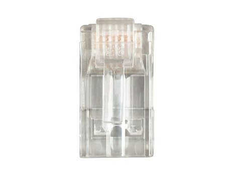 Monoprice Cat6 RJ45 Modular Plugs - with EZ Passthrough for Round Solid/Stranded Cable, 50u, 100-Pack, Clear