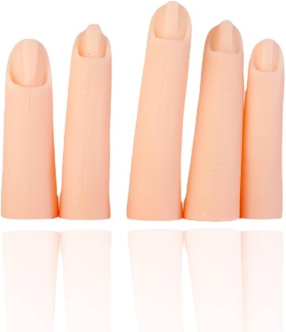 5 PCS Nail Art Practice Fingers, Nail Manicure Training Fingers Nail Practice Fingers Model Portable Silicone Fake Practice Fingers for Nail Art Training Display Decoration