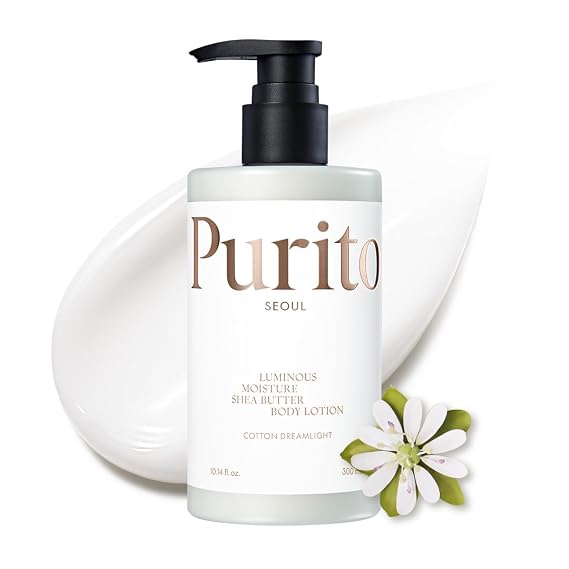 PURITO Shea Butter Body Lotion Cotton for Sensitive Skin, 10.14 fl.oz