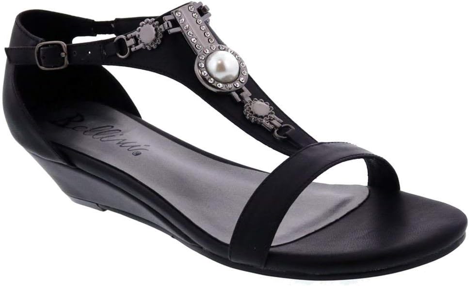 Bellini Women's Lynn Faux Leather Fabric Wedge Sandal