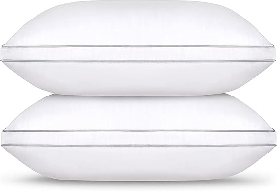 Soft Standard Size Bed Pillows Set of 2 - Hotel Collection Bed Pillow for Sleeping, Comfortable Down Alternative Pillows with Ergonomic Support for Back & Side Sleepers, Bedroom Pillow Pair