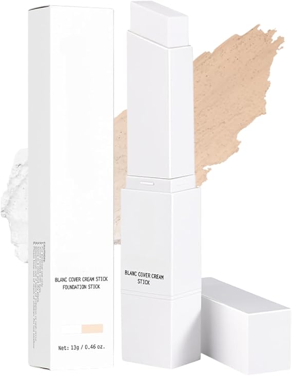 Color Changing Foundation Stick, Makeup Color-Changing Foundation Full Coverage with Brush, Medium Foundatio n for Mature Skin Dewy Finish Base Makeup, For All Skin Types (Natural)