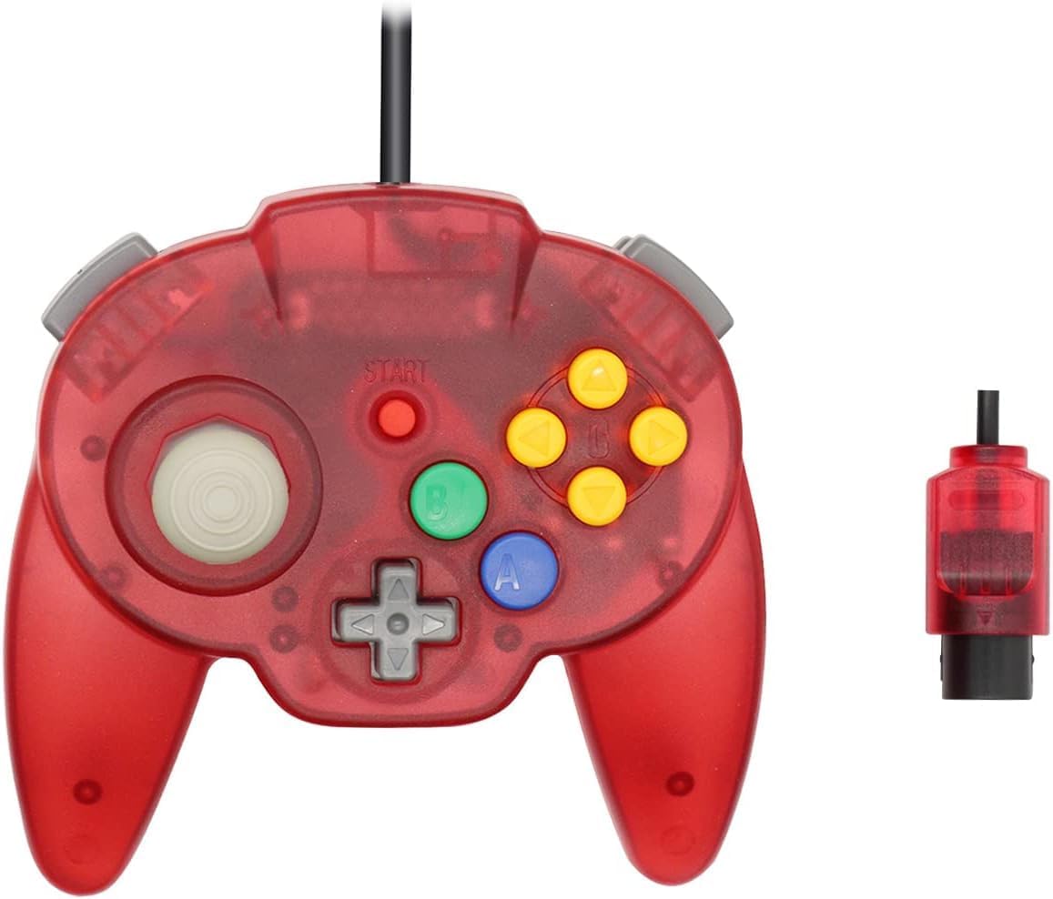 Intec Gaming Warrior 64 Wired Controller for Original N64 Console (Red)