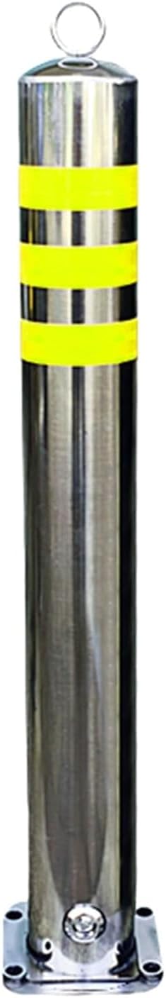 Reflective Parking Security Safety Bollard, Steel Security Post Barrier Traffic Pole, Removable Bollard, for Parking Barrier, Road Safety(75 * 7.5cm)