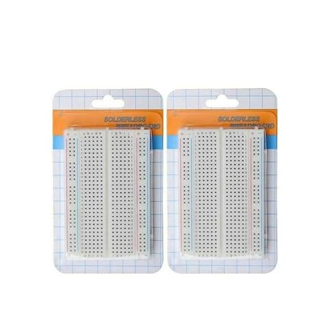 400 Point Solderless Prototype PCB Breadboard Protoboards with 2 Power Rails (Pack of 2)