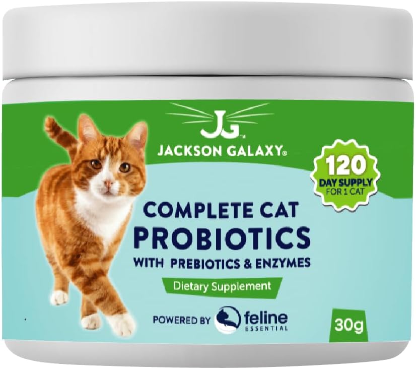 Complete Cat Probiotics with Prebiotics & Enzymes by Jackson Galaxy - Digestion Support, Immune Support Dietary Supplement - Made in the USA