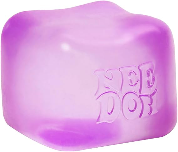 Schylling NeeDoh Nice Cube - Sensory Squeeze Toy Super Solid Push - 5.7cm Cube Purple