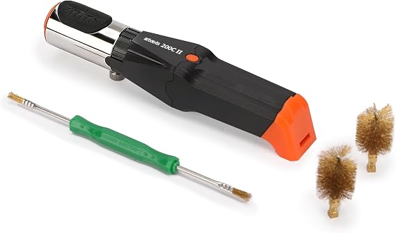 200C-II Soldering Tip Cleaner with 2 Cleaning Brushes, 1 Solder Residue Tool, Independent Power Button, Compact Soldering Iron Tip Cleaner Powered by Standard 9V Battery, Battery NOT Included