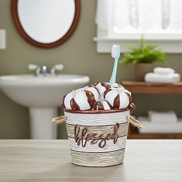 Cotton Boll Bath Collection - Toothbrush Holder