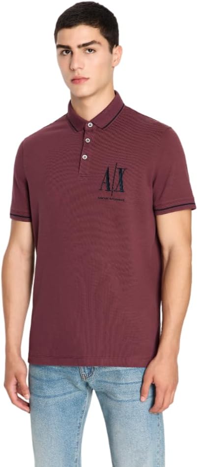 Armani Exchange Mens Embroidered Icon Logo Polo