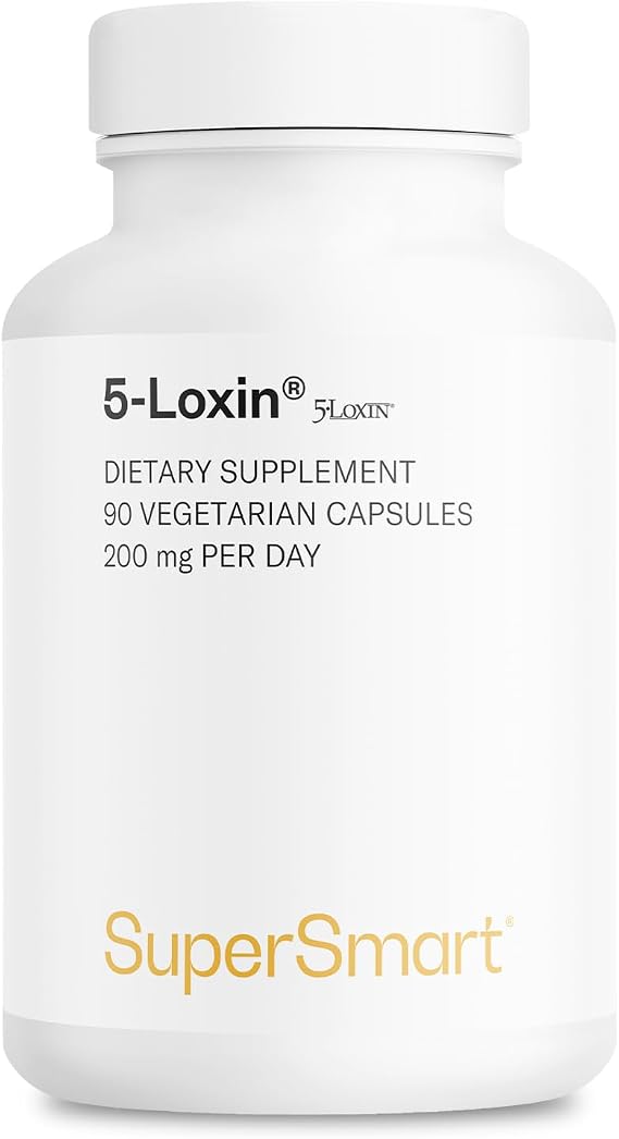 Supersmart - 5-Loxin 200mg per Day (Patented) - AKBA Supplement - 5-Loxin Boswellia Serrata Extract | Non-GMO & Gluten Free - 90 Vegetarian Capsules