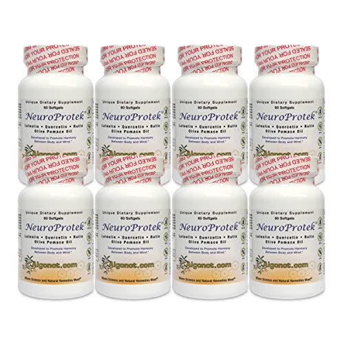 Algonot NeuroProtek 8 Pack: The only liposomal Luteolin Products Using Olive Pomace Oil. Combination of Luteolin, Quercetin & Rutin in Olive Pomace Oil Reduced Price Bundle