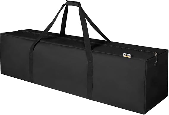 Haegs Taşıma Çantası, Geniş Çok Amaçlı Fermuarlı Dayanıklı Seyahat, Kamp Malzemeleri Saklama Çantası, Hurç, Valiz, 330L (150 x 43 x 52 cm) - Siyah