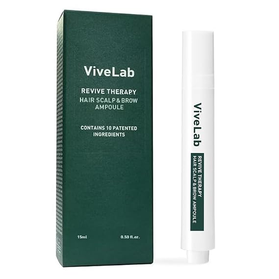 ViveLab Rosemary & Multi-Peptide Hair Growth Serum - Targeted Roll On Scalp Treatment for Thicker Hair Density, Clinically Tested for Healthier Hairline & Brows
