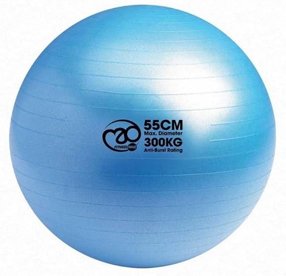 Fitness-Mad 300Kg Burst Resistance Swiss Ball, 45cm/55cm/65cm/75cm, Blue