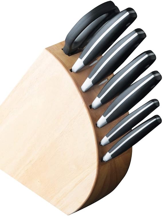 BergHOFF 7Pc Forged Stainless Steel Kitchen Knife Set With Wood Block