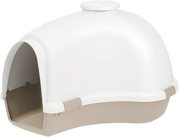 IRIS USA Igloo Dog House, White/Beige, Small and Medium Dogs and Cats, Indoor/Outdoor