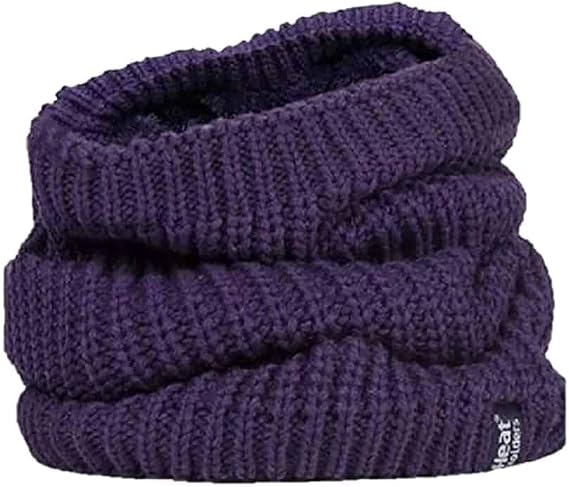 HEAT HOLDERS - Ladies Thick Winter Warm Fleece Lined Chunky Knit Thermal Neck Warmer