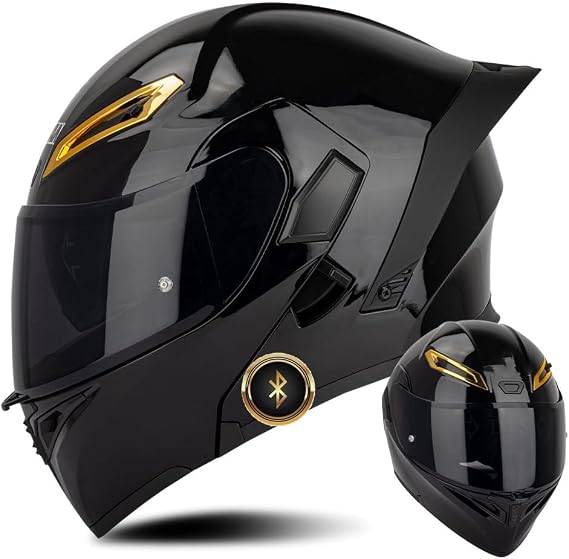 Bluetooth Modular Motorcycle Helmets ECE Approved Flip up Front Helmet Motorbike Helmet Adult Men Women Dual Sun Visor, Speaker Microphone Noise Reduction Multifunctional Bluetooth