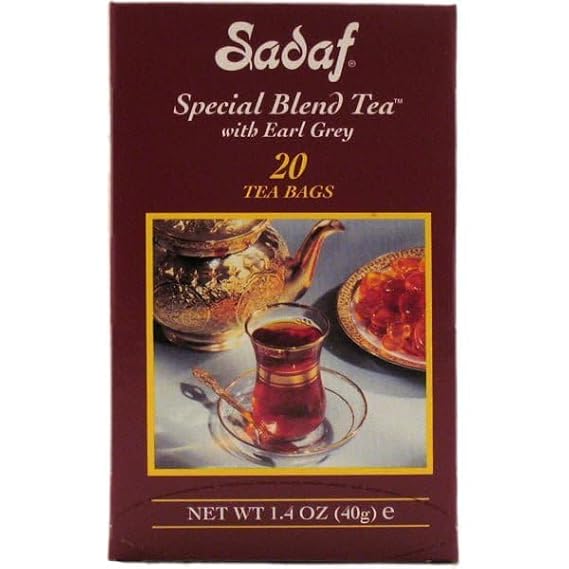 Sadaf Earl Grey Tea Bags | Special Blend Earl Grey Ceylon Black Tea | Product harvested in Sri Lanka | 20 tea bags