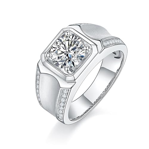 14K Gold 2 Carat Diamond Men's Wedding Rings, Diamond Rings for Men D-color VVS2,Father's Day Present for the Father