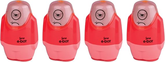 Serve E-bot Sİlgİlİ KalemtiraŞ Fosforlu Kirmizi 4lu Set
