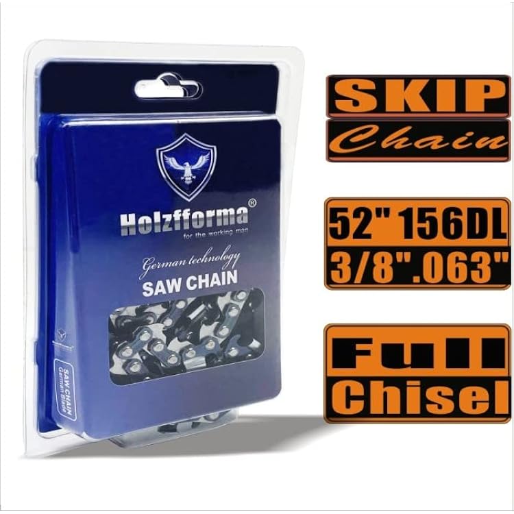 Holzfforma .38 .063 52inch 156DL Skip Chain Full Chisel Chainsaw Saw Chain