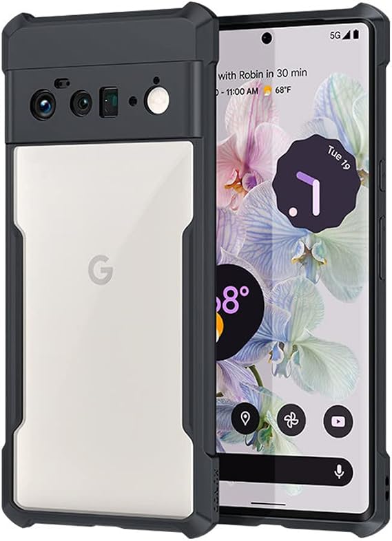 Google Pixel 6 Pro Case, Clear, Lightweight, Thin, Shockproof, Google Pixel 6 Pro Smartphone Case, Transparent Back, Pixel 6 Pro Cover, Wireless Charging Compatible, US Military MIL Specifications,