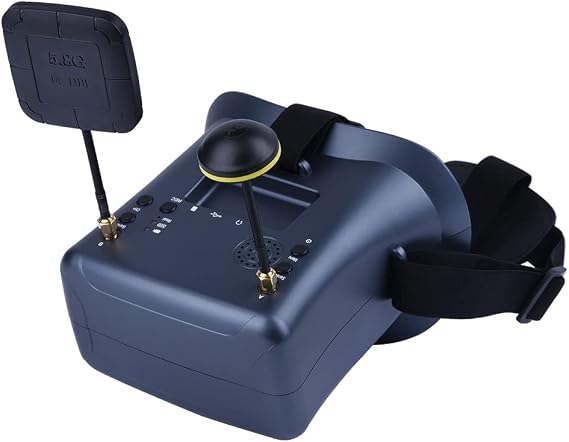 FPV Goggles 5.8GHz Receiver with DVR, 4.3 Inch HD LCD for Racing Drone and BWhoop Drone, Includes 3.7V 2000mAh Battery