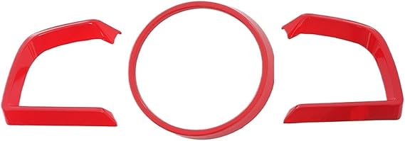 Car Interior Red Carbon Fiber ABS Accessories Interior Compatible with Mazda 3 Hatchback Sedan 2014-2018 Dashboard Instrument Meter Panel Cover Trim(Red)
