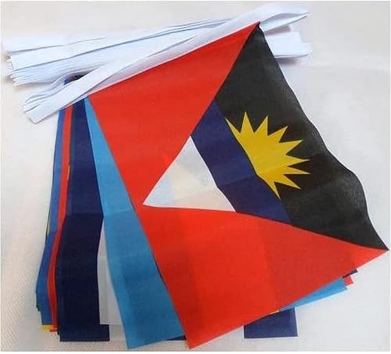 AZ FLAG 30 Caribbean Countries Bunting 9 m 30 flags Light Polyester