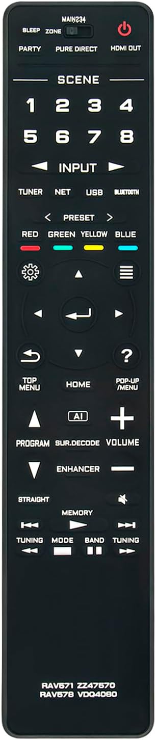 Remote Control Compatible with Yamaha Audio System RAV571 RAV578 ZZ47570