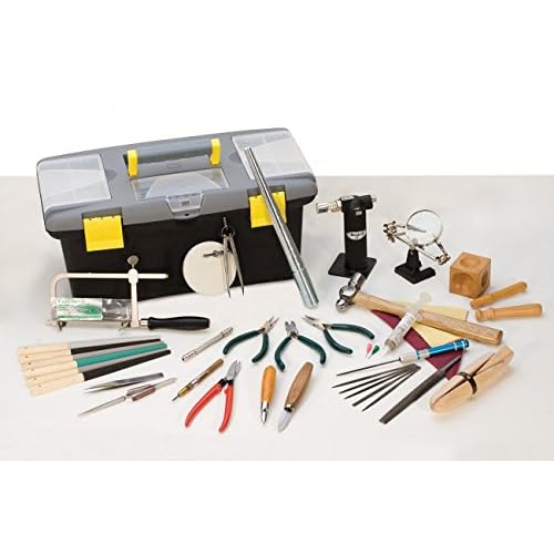 PMC Supplies LLC Jewelers Complete Hand Tool Value Set Polishing Torch Ring Tool Tweezers Solder Plier Dapping Metal Forming Kit