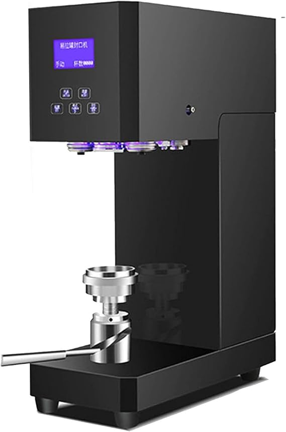 Automatic Can Sealing Machine Electric Cup Sealer Machine with Counter & LCD Display, 5.5cm Dia & 14-21cm Height Tin Can Seaming Closing Capping Machine,02