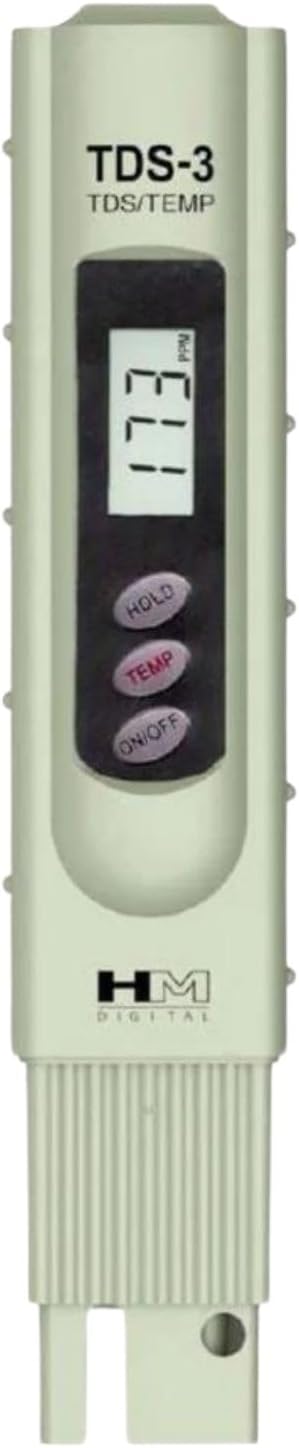 HM Digital TDS-3 Handheld TDS Meter with Carrying Case, 0-9990 ppm TDS Measurement Range, 1 ppm Resolution, 2% Readout Accuracy