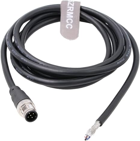 SZRMCC M12 A Code 5 pin Male Connector Sensor Cable to Open IO Link Actuator Shielded Electrical Cable for EtherCAT Profinet Master Module Industrial Automation (10m)