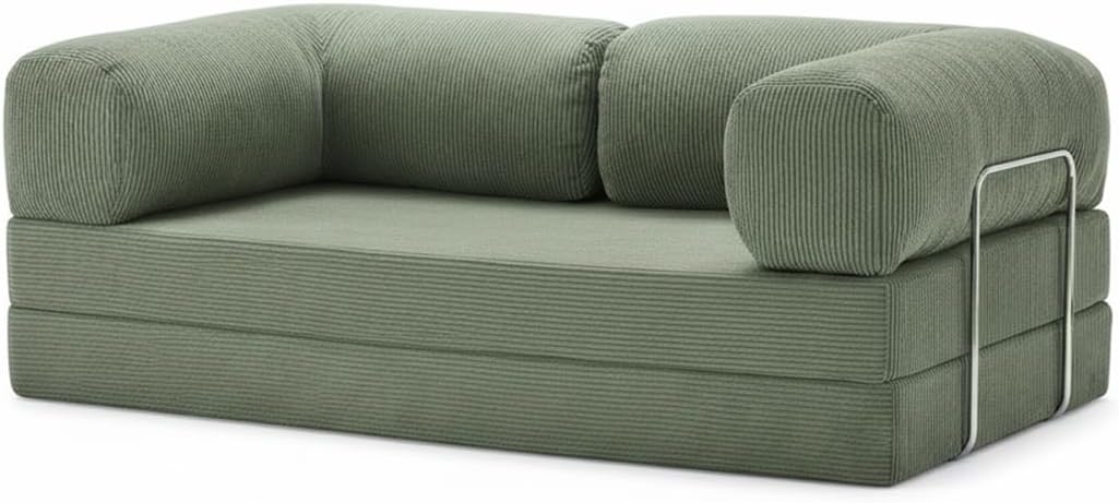 100x200 Kanepe - Yeşil Fitilli Kadife Yıkanır Silinir Pratik Koltuk 50 Dns Bondex