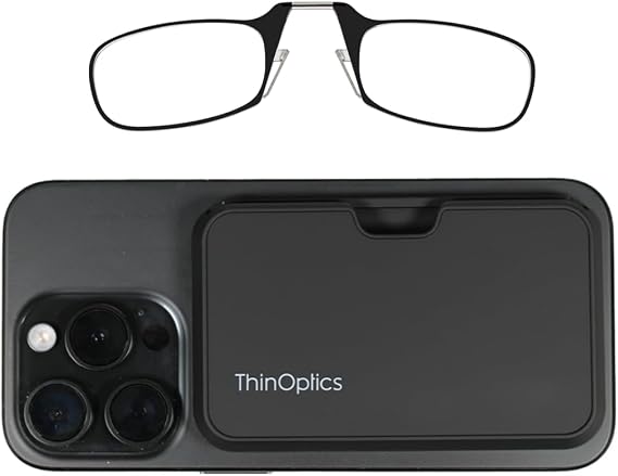 ThinOptics Reading Glasses with Phone Case - Ultra Thin Reading Glasses without Pocket Strap