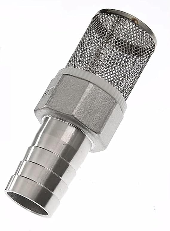 Filter Water Pump Suction Filter, 1pc Stainless Steel, Garden Irrigation Tube Car Wash Pump Stainless Steel Filter Net Mesh Water Filter(1 1/2" 40mm)