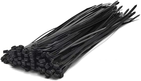 Promosyonca Kablo Bağı Seti, 100 Adet, Naylon ve Plastik, Cırt Cırtlı, Siyah, Organizasyon için İdeal (4.8x200)