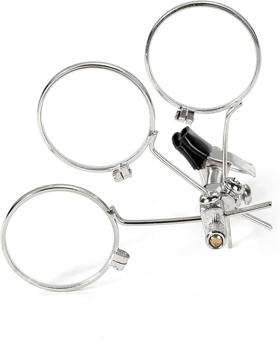 Jeweller's Eye Loupe 3.3X, 6.6X, 9.9X Triple Ocular Loupe Steampunk Lens Clip on Retro Magnifier Jewellery Making Repair Lightweight Magnifier