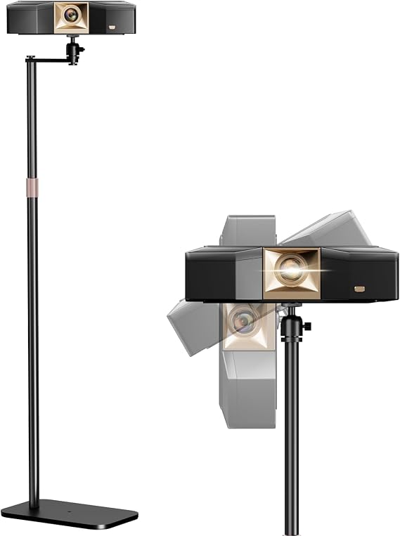 PUTORSEN Universal Projector Stand Height Adjustable & 360 Rotatable Mount with 1/4" Screw, Compatible with Projectors, Cameras, Webcams for Home, Office, and Outdoor Use