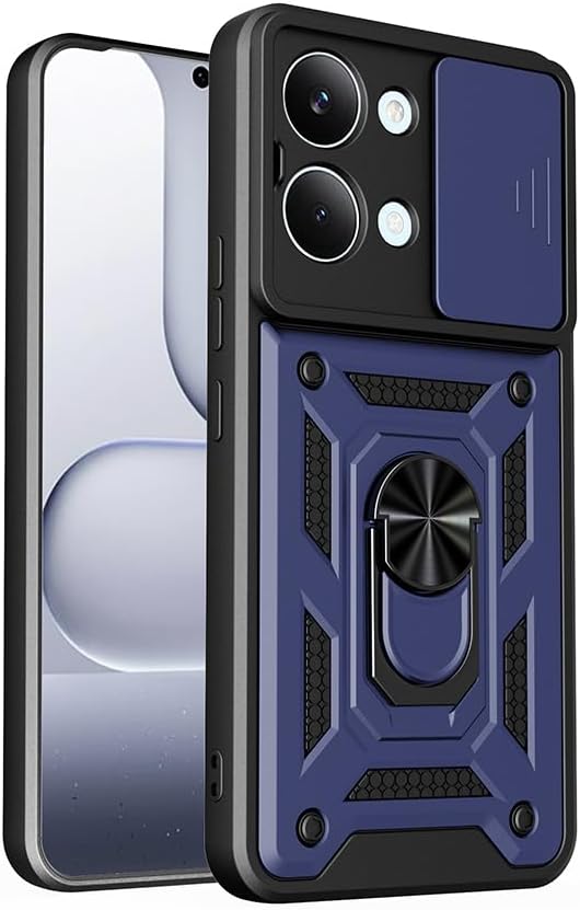 Coverzone Xiaomi Poco X8 Pro Max ile Uyumlu PhoenixShield Sürgülü Kamera Korumalı Kapak, Tam Koruma Manyetik Vega Kapak X8 Pro Max Kılıf Lacivert