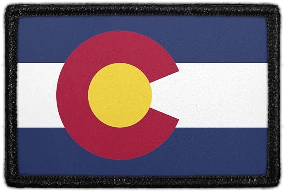 Colorado State Flag - Color Hook & Loop Patch - 2x3 in - Pull Patch