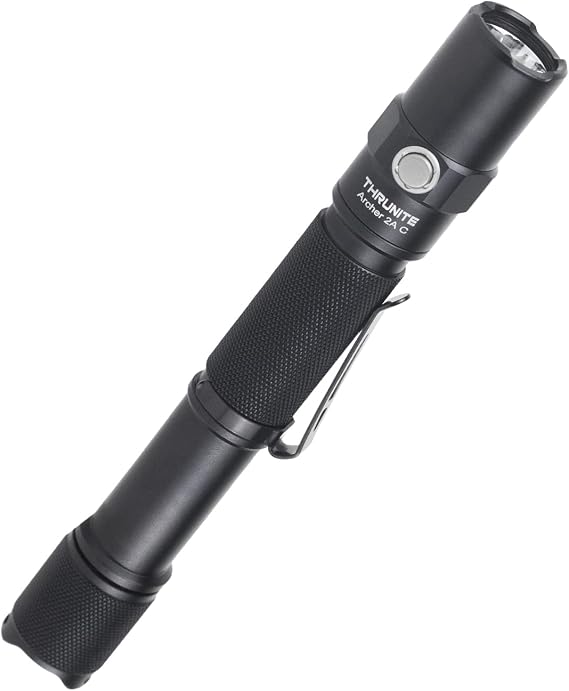ThruNite Archer 2A C Flashlight, 2AA EDC Tactical Dual Mode Flashlight Rechargeable, 1018 High Lumens Pocket LED Flash Light for Emergency, Camping, Home - Cool White
