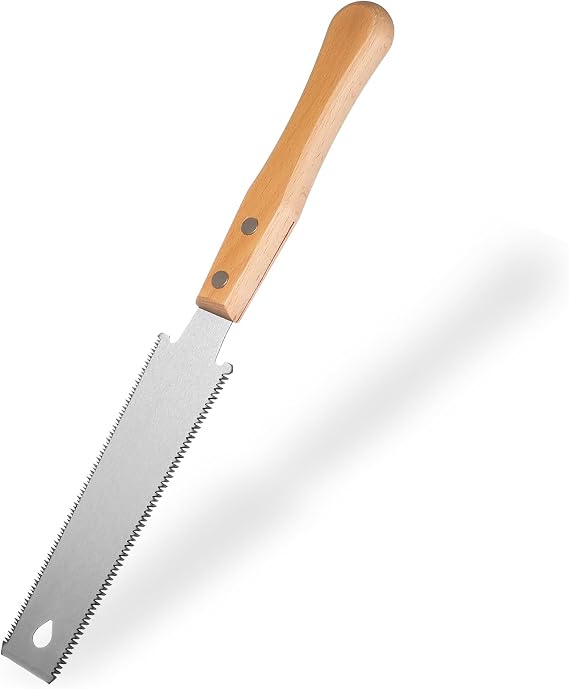 1 Pc Japanese Hand Saw, Double Edged 11/17 TPI, Wooden Handle